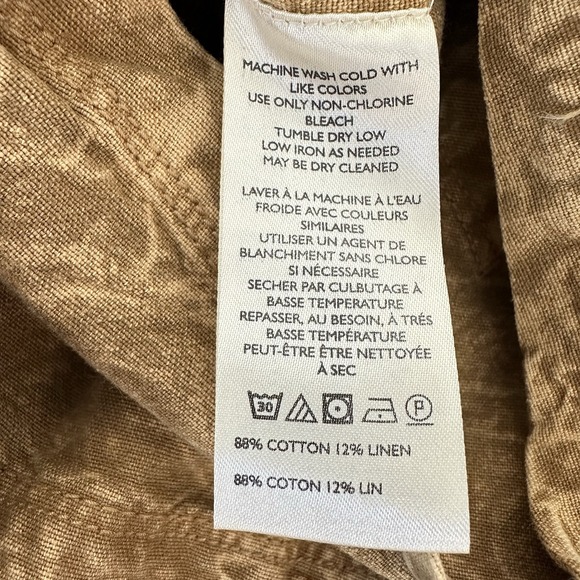 Free People Rhodes Chino Shorts Coverall‎ Sz XS Color Khaki Romper Linen Blend - Picture 8 of 8